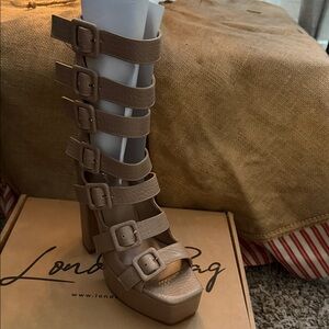 NWB London Rag Nude Platform Heels